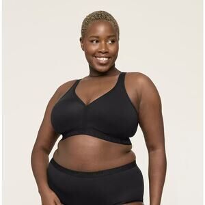 NWT Cacique Unlined‎ Full Coverage No Wire Black Bra size 54B